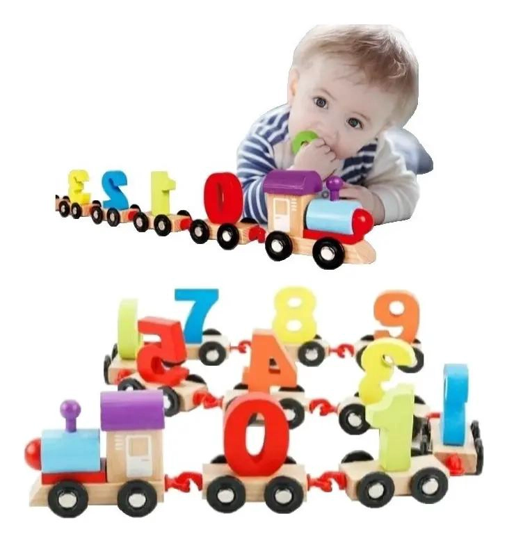 JUEGO DIDACTICO TREN DE NUMEROS DE MADERA PARA NIÑOS - 1