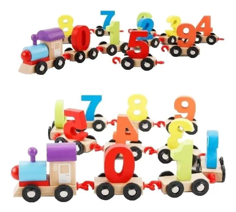 JUEGO DIDACTICO TREN DE NUMEROS DE MADERA PARA NIÑOS - 2