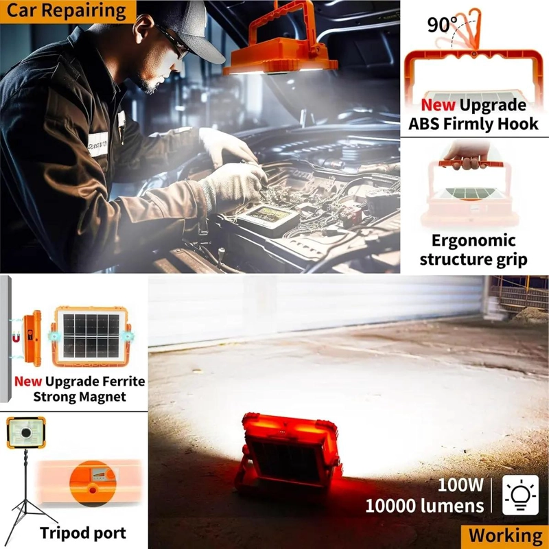 FOCO LED SOLAR RECARGABLE CON PARLANTE PARA CAMPING - 5
