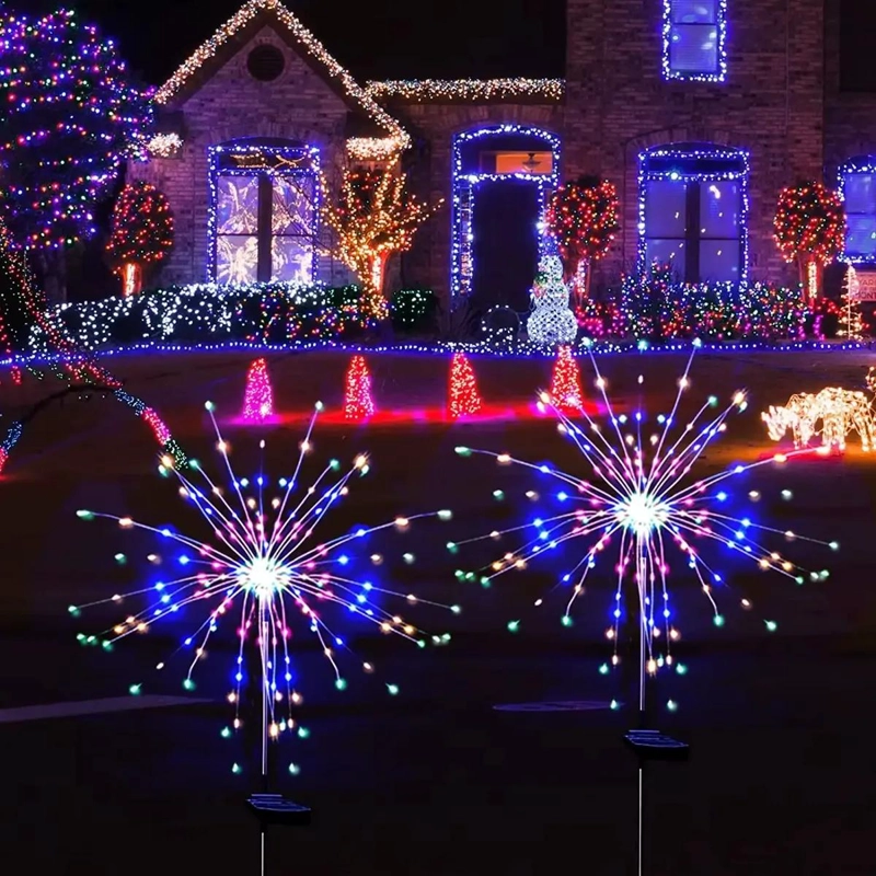 PACK 2 ESTACAS SOLARES CON 90 LEDS MULTICOLOR - 1