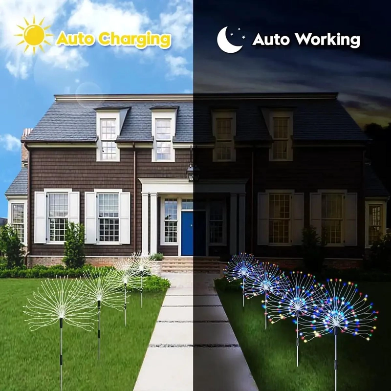 PACK 2 ESTACAS SOLARES CON 90 LEDS MULTICOLOR - 2
