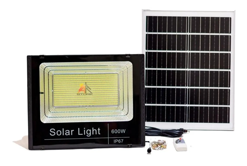 REFLECTOR SOLAR LED 600W CON PANEL Y SENSOR MOVIMIENTO - 1
