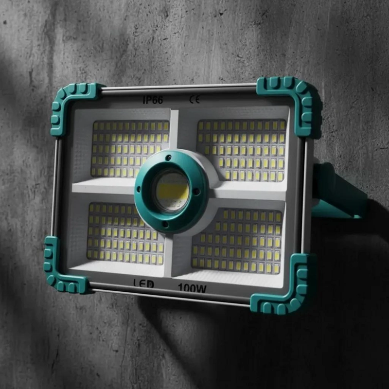 FOCO REFLECTOR PORTATIL 100W CON LAMPARA SOLAR Y 188 LEDS - 4