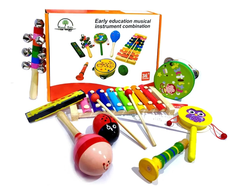 SET DE 8 INSTRUMENTOS MUSICALES DE MADERA PARA NIÑOS - 1