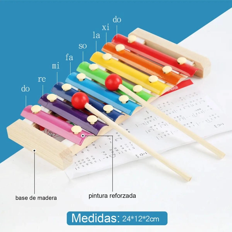 SET DE 8 INSTRUMENTOS MUSICALES DE MADERA PARA NIÑOS - 3