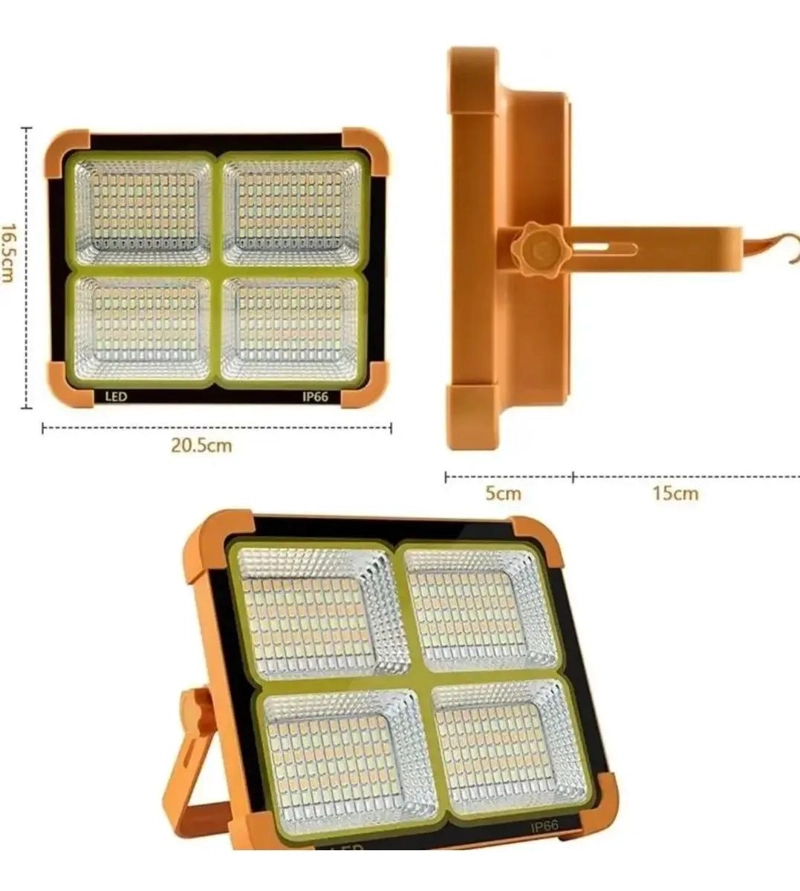 FOCO REFLECTOR SOLAR RECARGABLE PARA INTERIOR Y EXTERIOR - 2