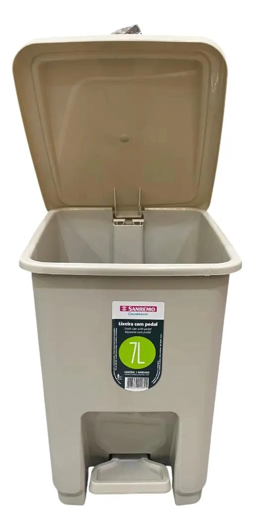 BASURERO PLASTICO CON PEDAL 7 LITROS PARA BAÑO Y COCINA - 5