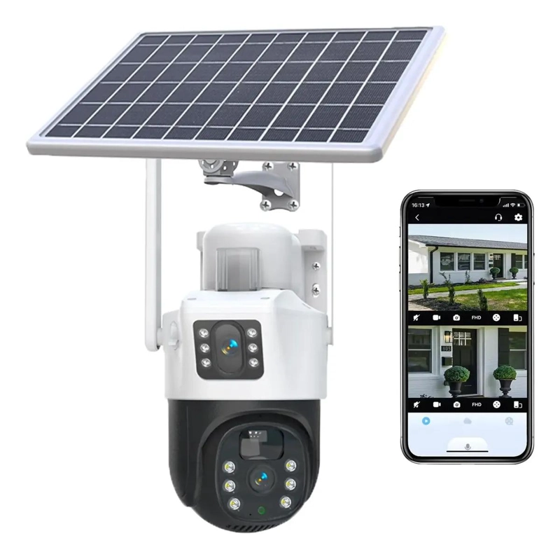 CAMARA SOLAR EXTERIOR WIFI 360° DOBLE LENTE 4MP - 2