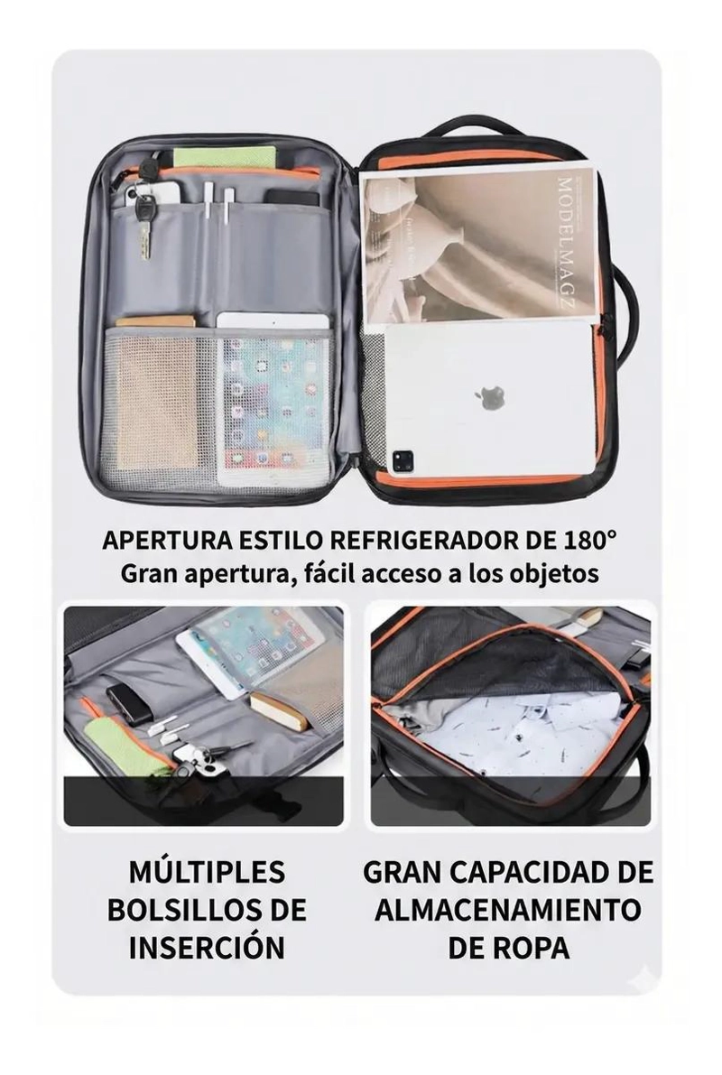MOCHILA DE VIAJE IMPERMEABLE CON COMPRESOR DE AIRE - 4
