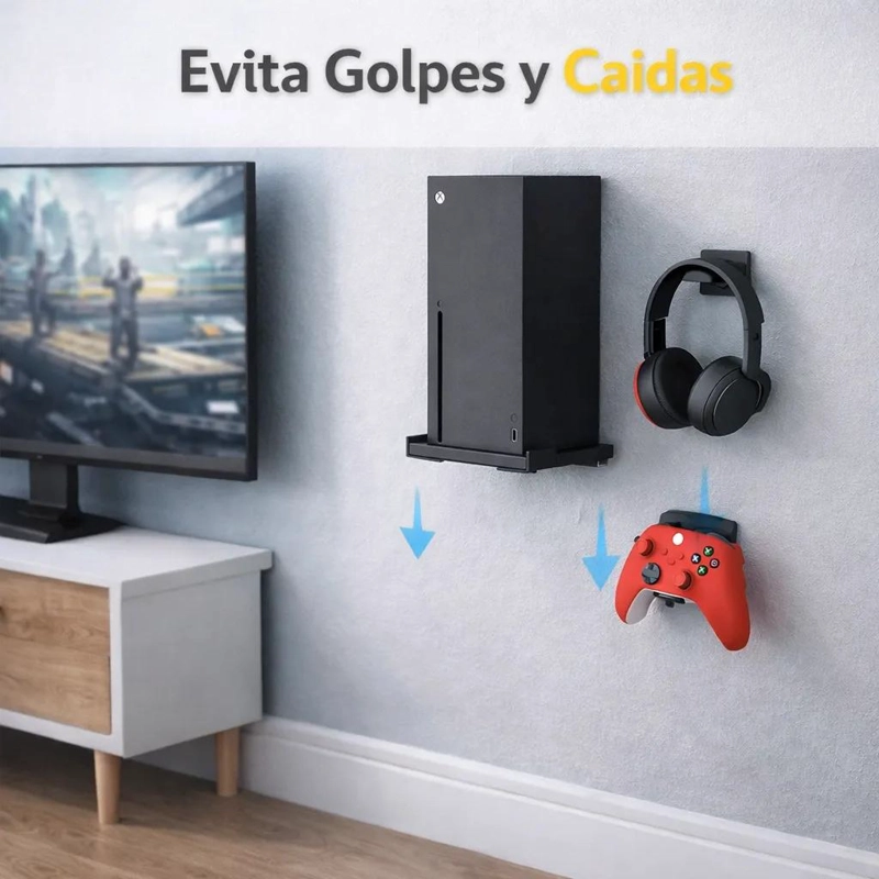 SOPORTE DE PARED PARA XBOX SERIES X CON PORTA JOYSTICK Y - 5