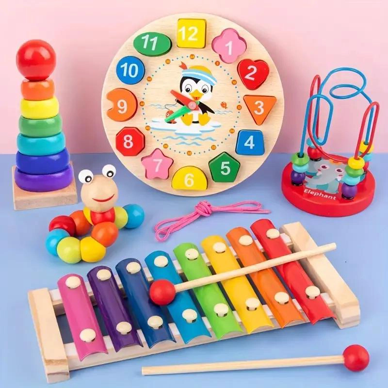 SET MONTESSORI 5 EN 1 DE JUGUETES DE MADERA - 3
