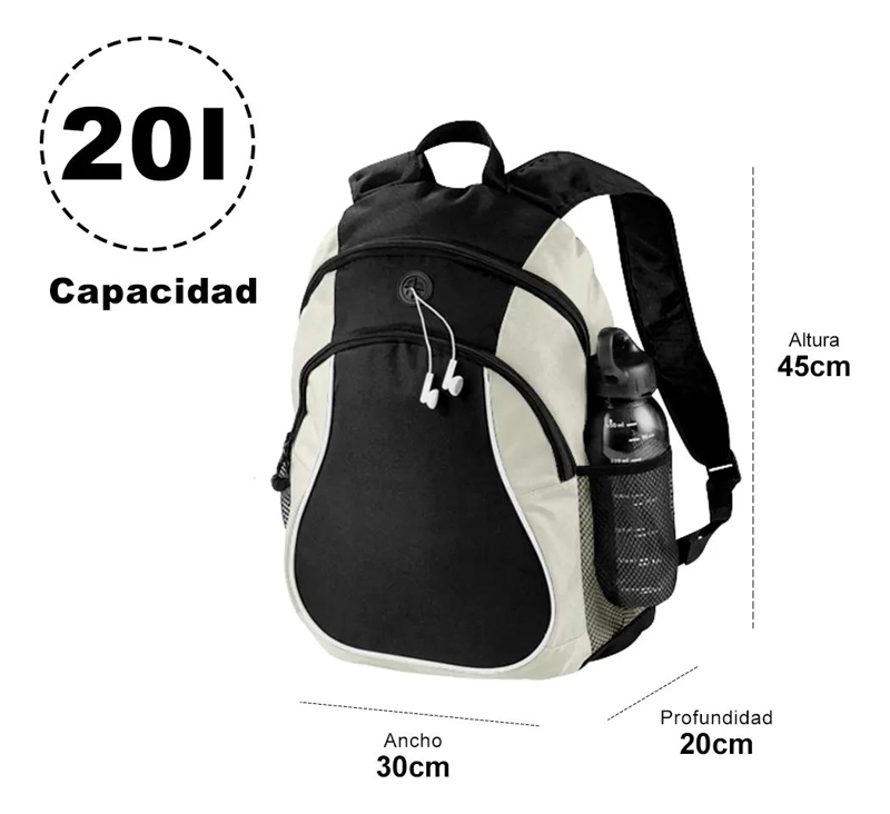 MOCHILA URBANA 20 L CON ORGANIZADOR Y SALIDA DE AUDIO - 2