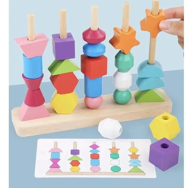 ROMPECABEZAS DIDACTICO DE MADERA APILABLE - 2