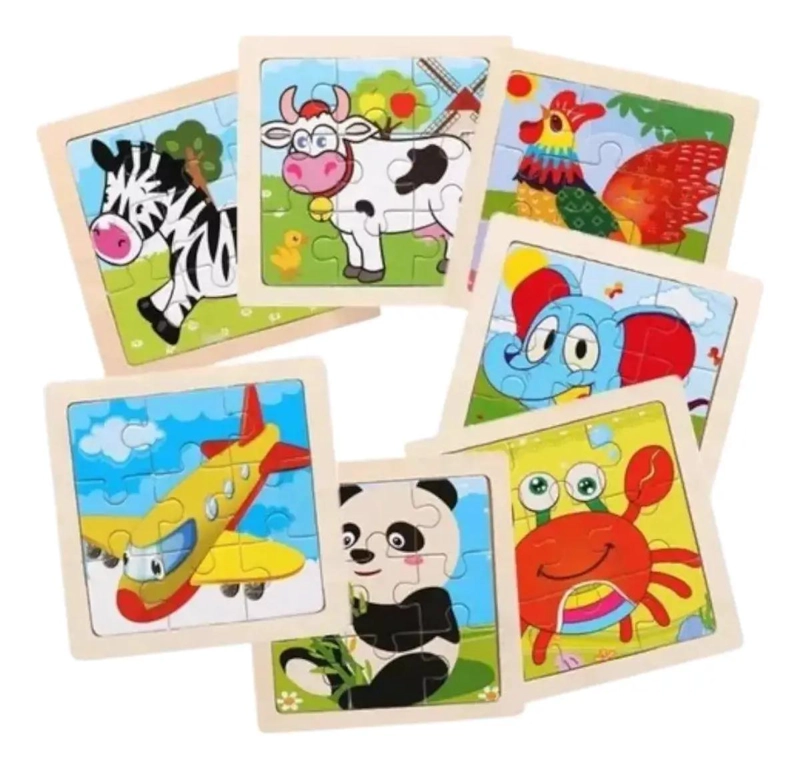 PACK 10 ROMPECABEZAS DE MADERA PARA NIÑOS - 1