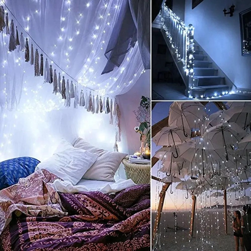 LAMPARA SOLAR TIRA LED 12M 100 LUCES PARA NAVIDAD - 3