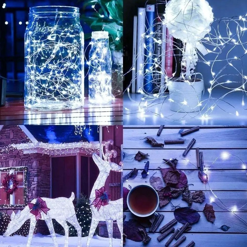 LAMPARA SOLAR TIRA LED 12M 100 LUCES PARA NAVIDAD - 4