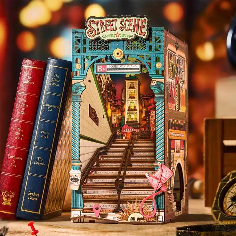 PUZZLE 3D SEPARADOR DE LIBROS ESCENA CALLEJERA - 3
