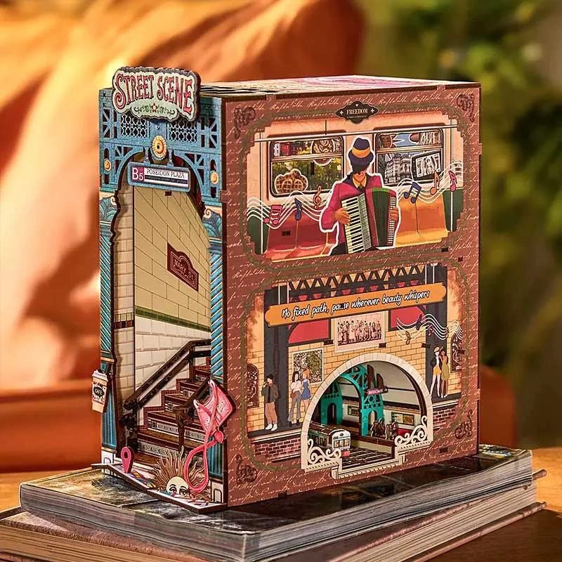 PUZZLE 3D SEPARADOR DE LIBROS ESCENA CALLEJERA - 4
