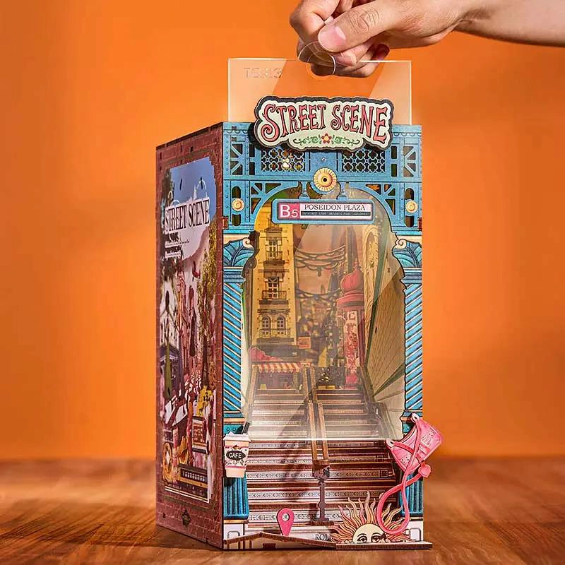 PUZZLE 3D SEPARADOR DE LIBROS ESCENA CALLEJERA - 5
