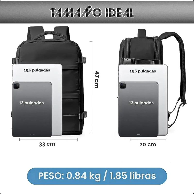 MOCHILA DE VIAJE CON PUERTO USB PARA NOTEBOOK - 2