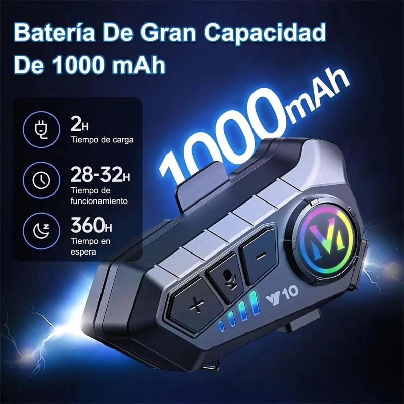 INTERCOMUNICADORES BLUETOOTH PARA CASCO DE MOTO Y12 - 4