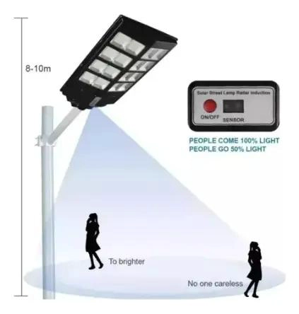 FOCO SOLAR 1000W CON POSTE Y PANEL GRANDE - 5