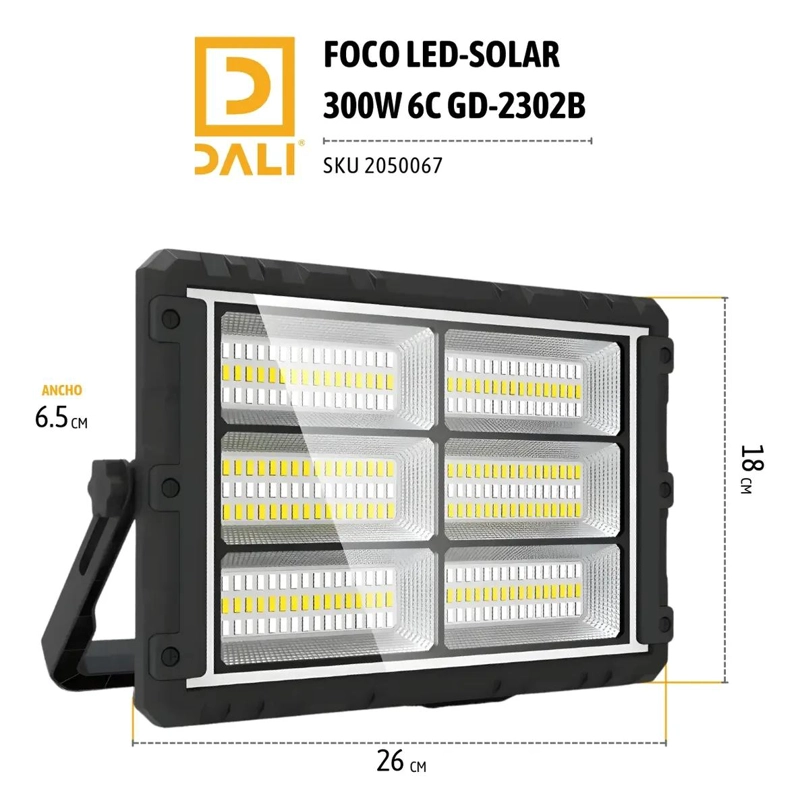 FOCO LED SOLAR PORTATIL 300W RECARGABLE - 2