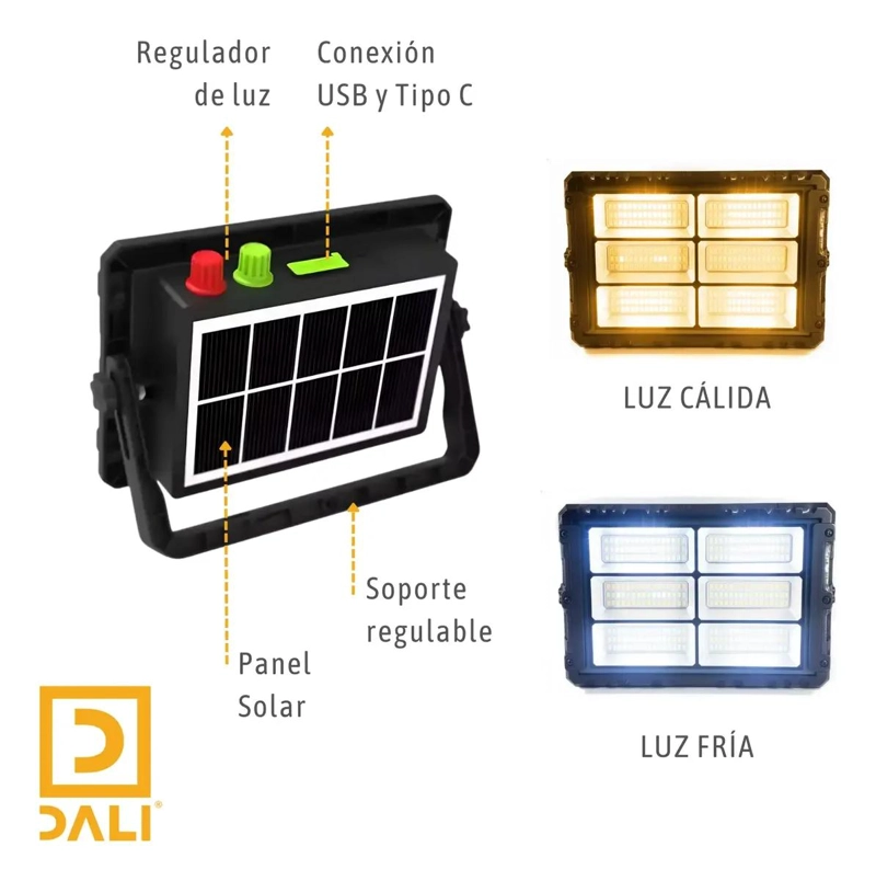 FOCO LED SOLAR PORTATIL 300W RECARGABLE - 3
