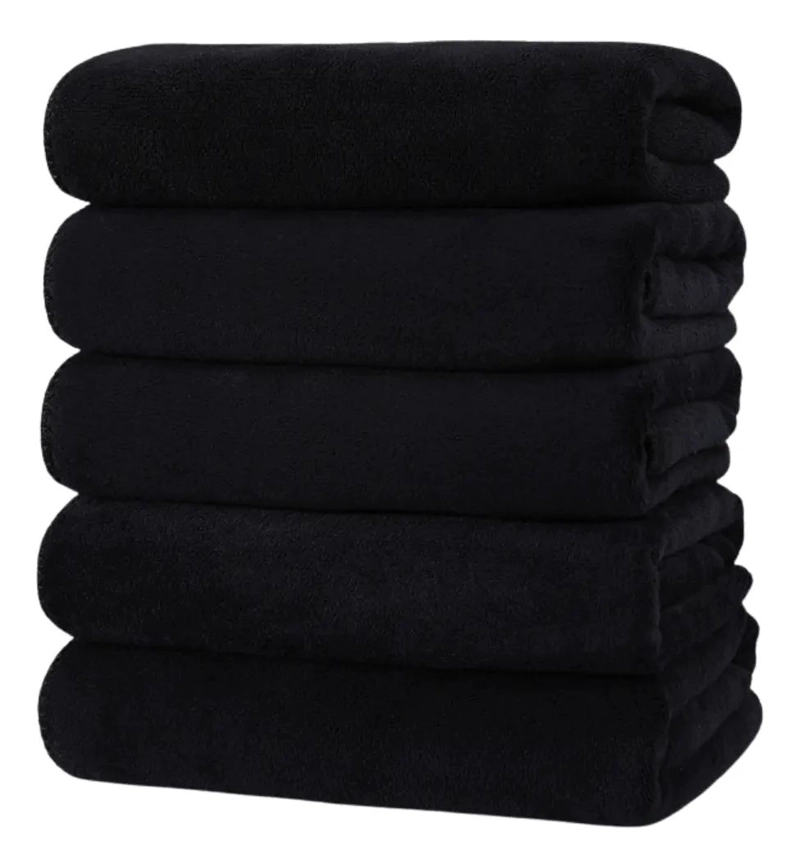 GENÉRICO PACK 6 TOALLAS NEGRAS 50X100 CM PARA SPA Y GIMNASIO