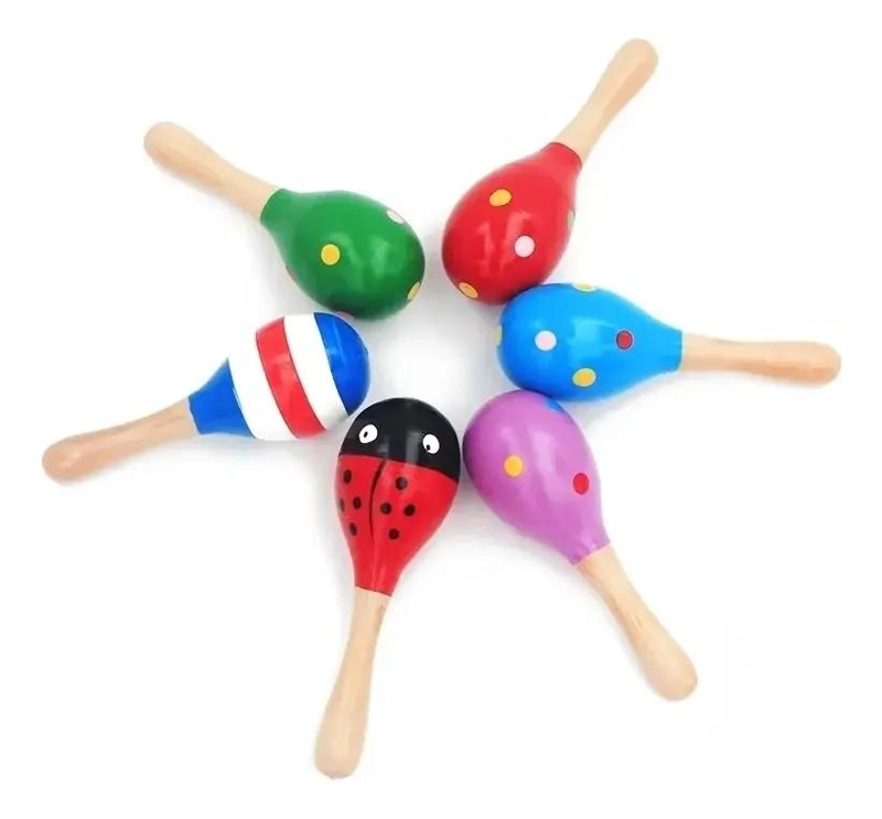 PACK 8 MARACAS DIDACTICAS DE MADERA PEQUEÑAS - 2