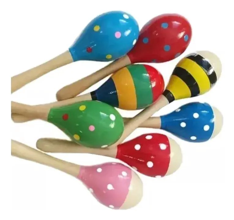 PACK 8 MARACAS DIDACTICAS DE MADERA PEQUEÑAS - 3