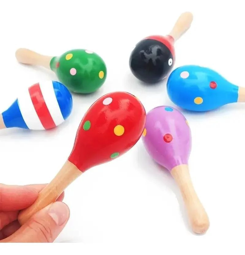 PACK 8 MARACAS DIDACTICAS DE MADERA PEQUEÑAS - 4