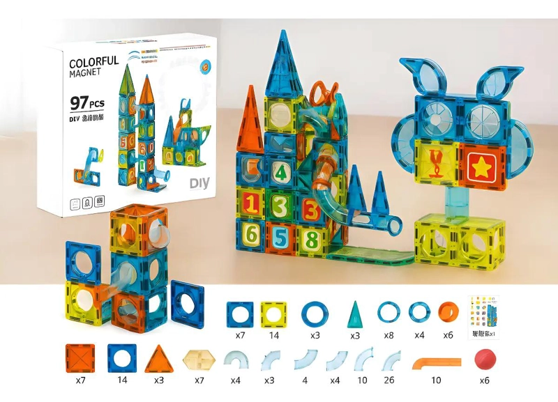 SET EDUCATIVO DE BLOQUES MAGNE TICOS 97 PIEZAS - 3