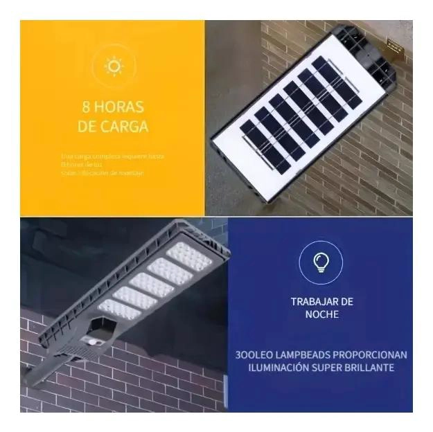 FOCO LED SOLAR 400W CON SENSOR PARA EXTERIOR - 4
