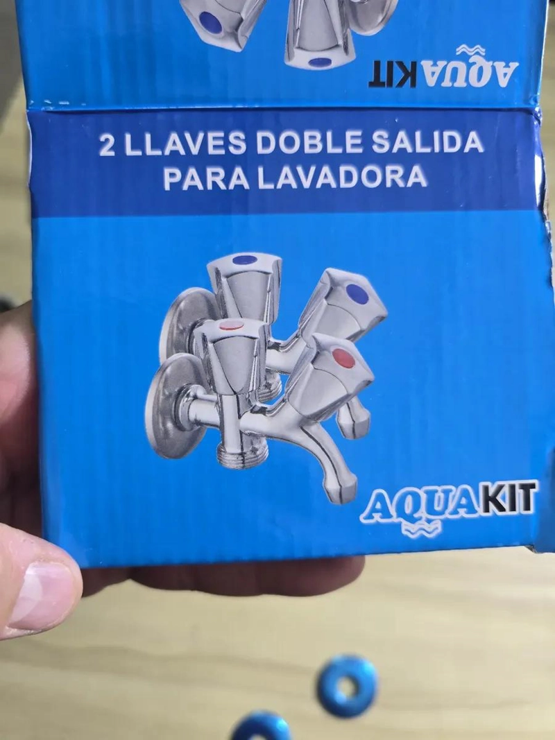 JUEGO DE 2 LLAVES PARA LAVADORA Y LAVADERO CON 2 SALIDAS - 2