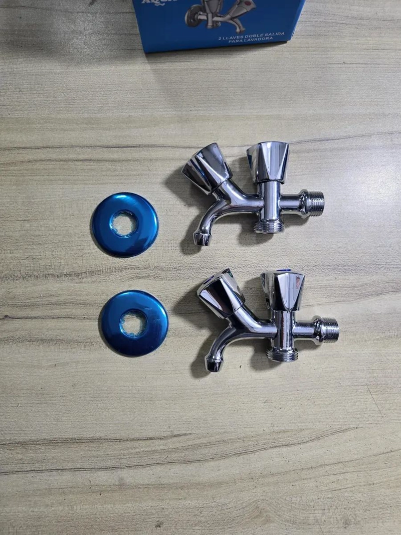 JUEGO DE 2 LLAVES PARA LAVADORA Y LAVADERO CON 2 SALIDAS - 4