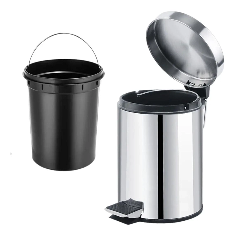 PACK 2 BASUREROS METALICOS CON PEDAL Y TAPA 8L - 2