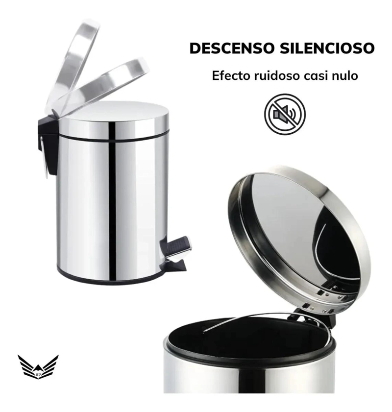 PACK 2 BASUREROS METALICOS CON PEDAL Y TAPA 8L - 4
