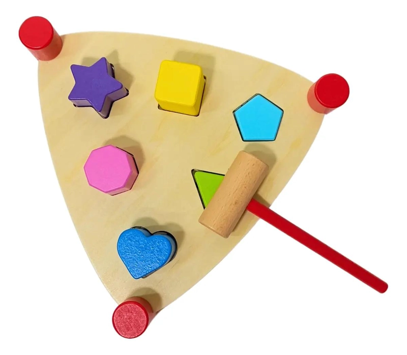 JUEGO DE MARTILLO CON FIGURAS GEOME TRICAS DE MADERA - 2