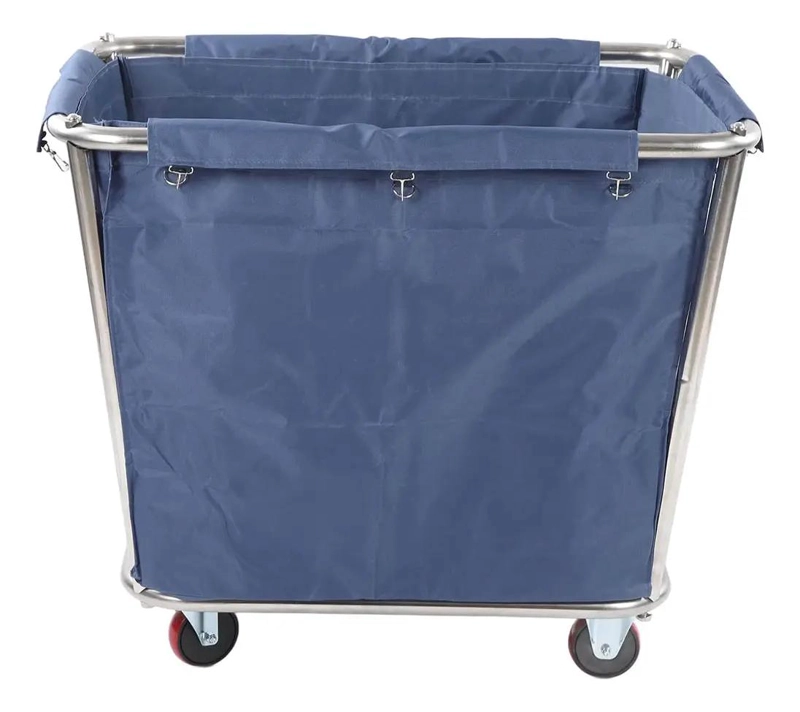 CARRO PARA LAVANDERIA CON LONA AZUL RESISTENTE - 5