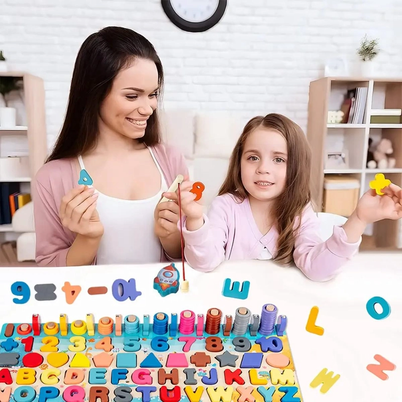 JUGUETE EDUCATIVO 7 EN 1 DE MADERA PARA NIÑOS - 4