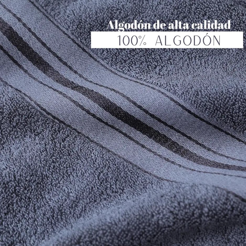 PACK 4 TOALLAS DE MANO 74X34 CM ALGODON GRIS OSCURO - 2