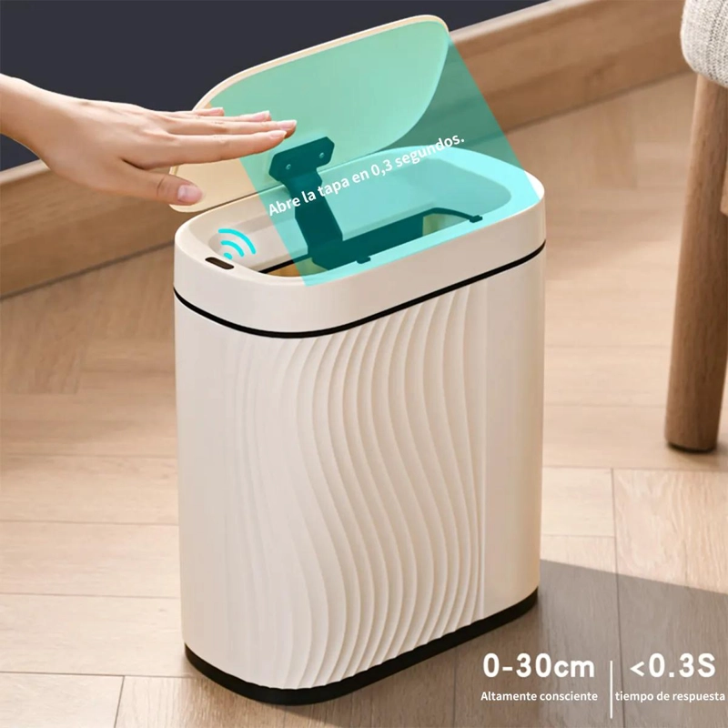 CUBO DE BASURA CON SENSOR Y CEPILLO INTEGRADO PARA BAÑO - 3