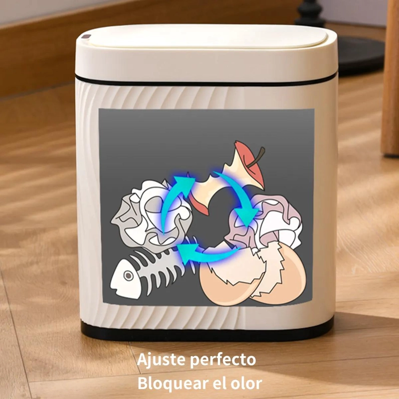 CUBO DE BASURA CON SENSOR Y CEPILLO INTEGRADO PARA BAÑO - 4