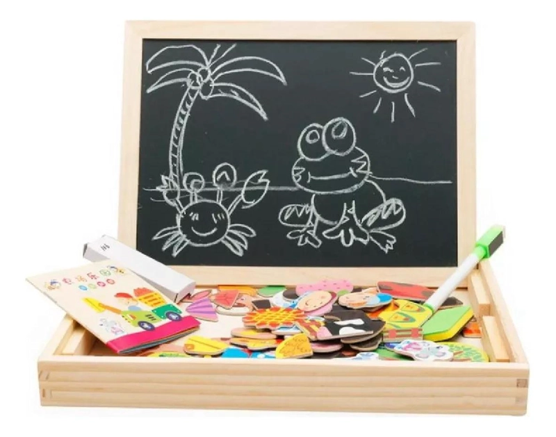 PIZARRA MAGNE TICA 2 EN 1 PARA NIÑOS CON JUEGO DIDACTICO - 4