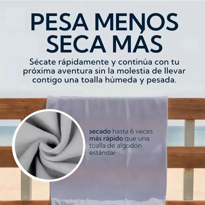TOALLA DE MICROFIBRA PARA GIMNASIO Y VIAJE CON SECADO - 4