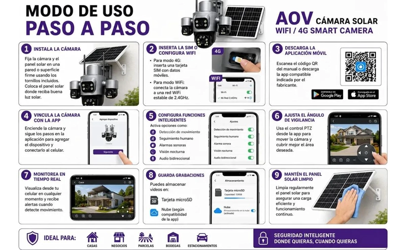CAMARA SOLAR WIFI 4G SMART 4K ULTRA HD - 3