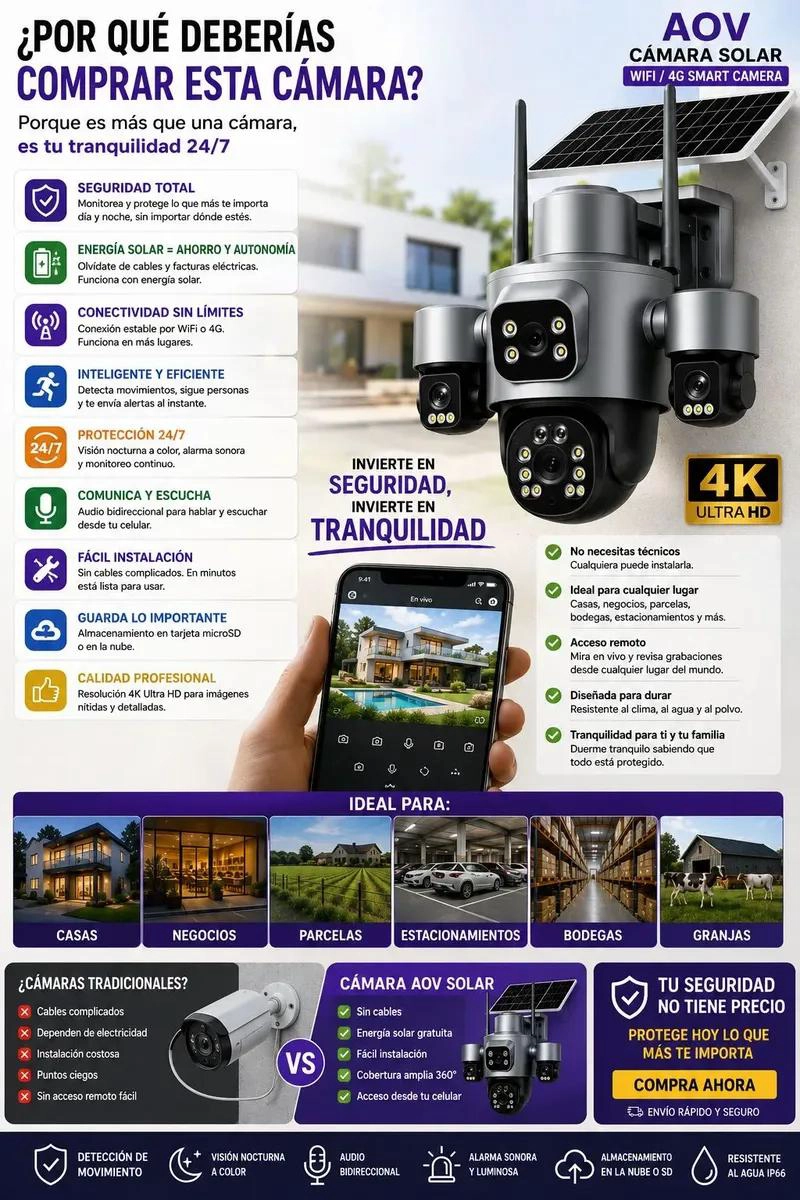 CAMARA SOLAR WIFI 4G SMART 4K ULTRA HD - 4