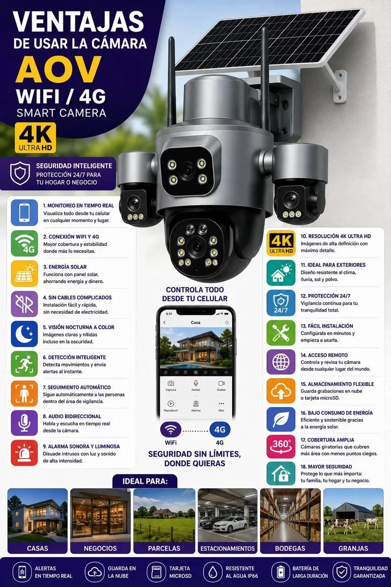 CAMARA SOLAR WIFI 4G SMART 4K ULTRA HD - 5