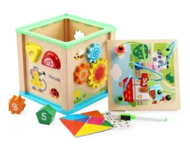 CAJA DIDACTICA DE MOTRICIDAD CON PIZARRA PARA NIÑOS - 5